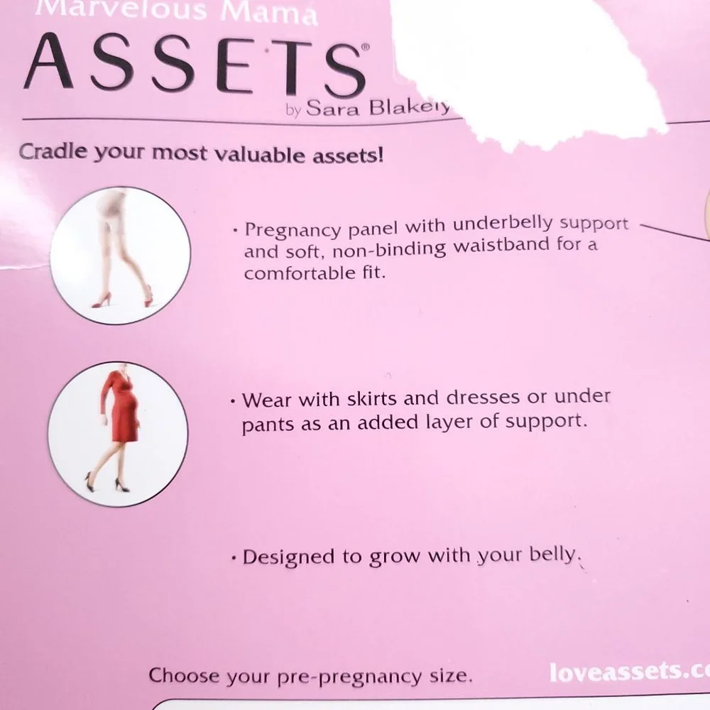 Assets by Sara Blakely Marvelous Mama Pantyhose Maternity Tights Beige Size 1
